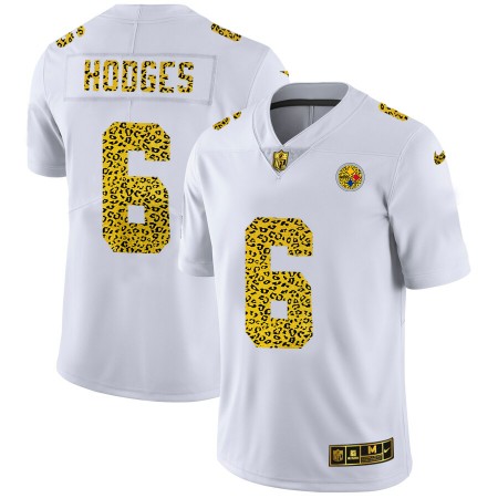 Pittsburgh Steelers Tröjor Devlin Hodges 6 Nike Flocked Leopard Print Vit - Herr